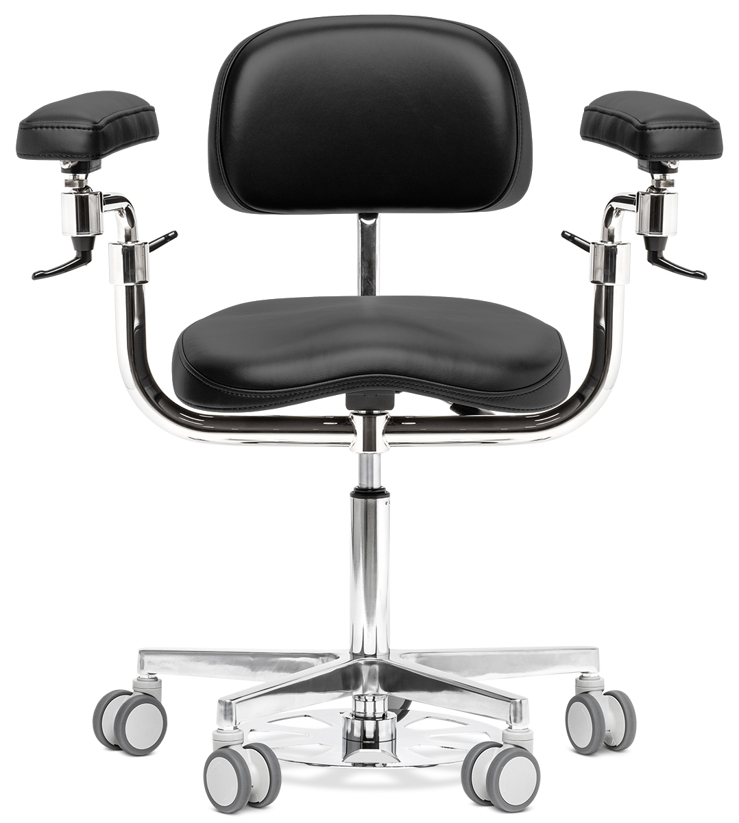 Стул микроскописта Mercury Elite Comfort с обратным газлифтом, ATLANTIS черный