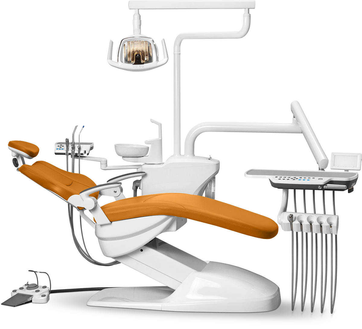 Стоматологическая установка SONZ Z-CHAIR 300 в мягкой обивке, Светло-оранжевый