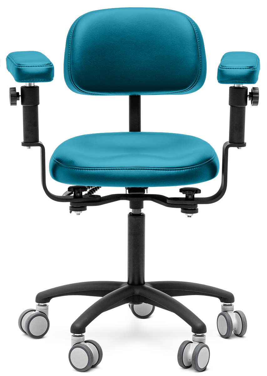 Стул микроскописта Mercury STANDART Black, бирюзовый
