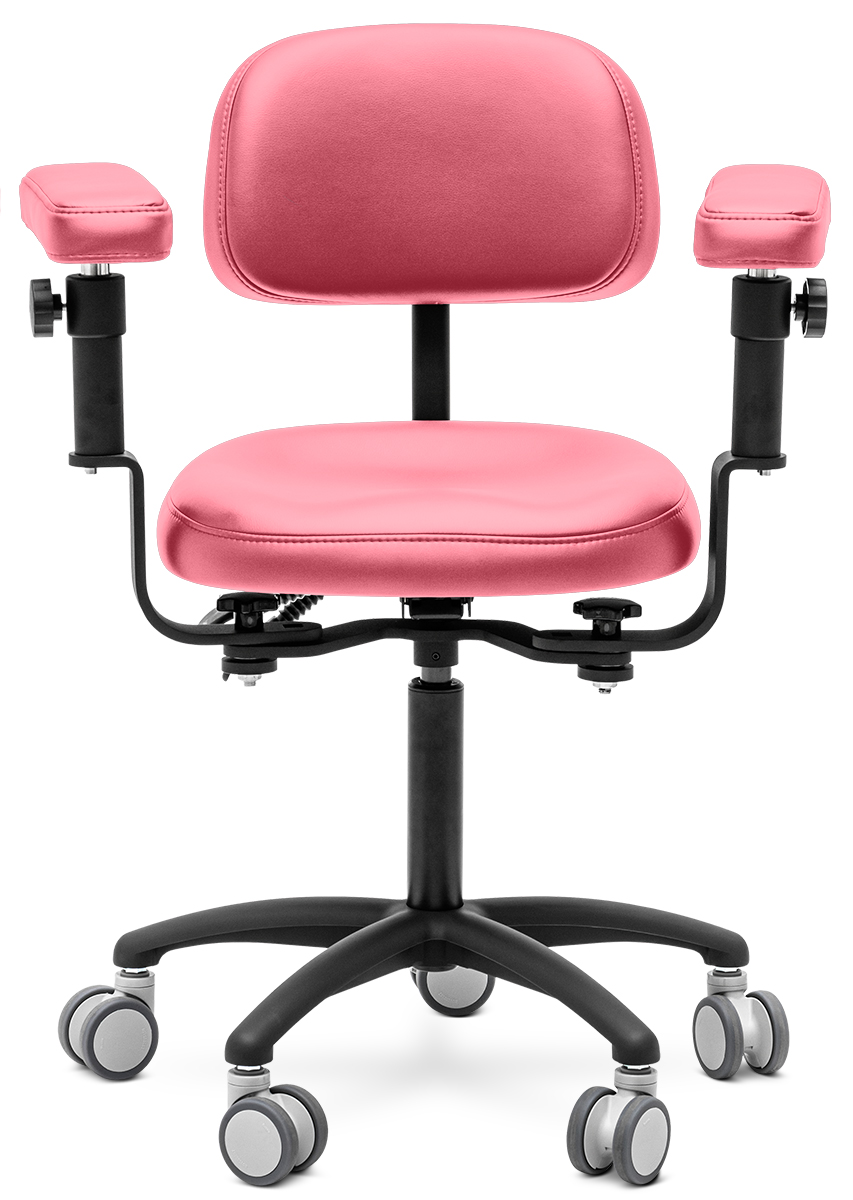 Стул микроскописта Mercury STANDART Black, розовый