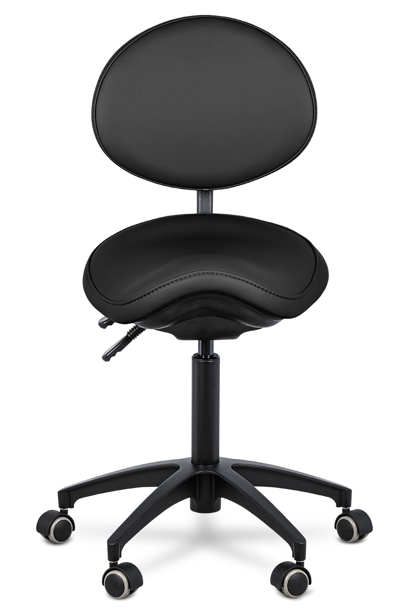 Стул-седло со спинкой Mercury Black, Атлантис черный