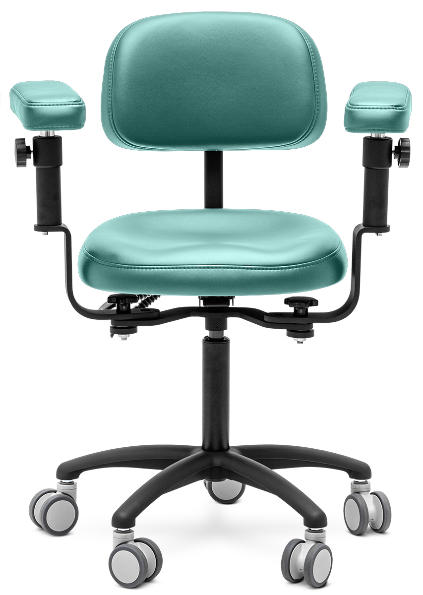 Стул микроскописта Mercury STANDART Black, мятный зеленый