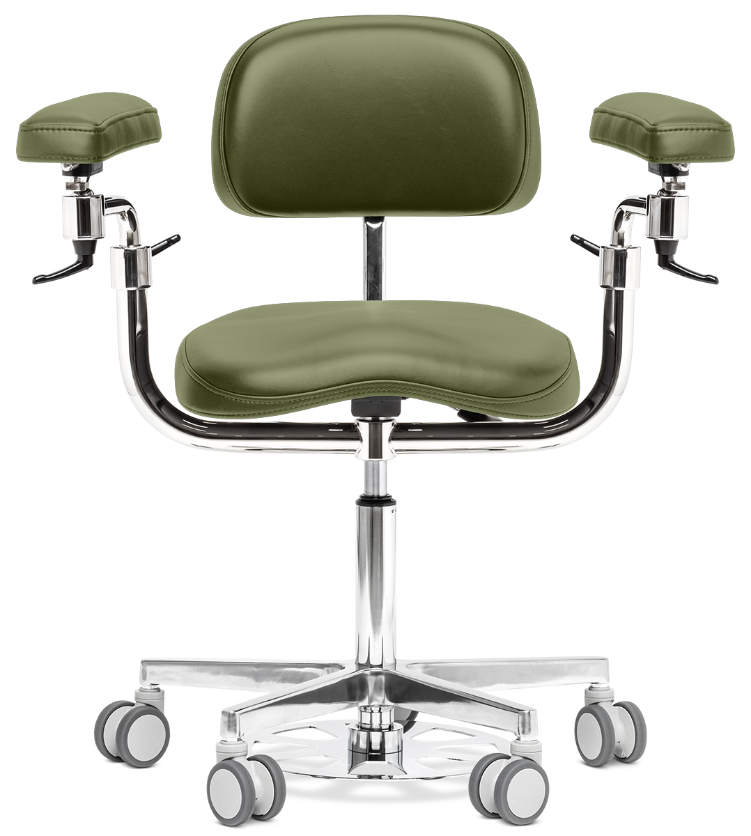 Стул микроскописта Mercury Elite Comfort с обратным газлифтом, оливковый