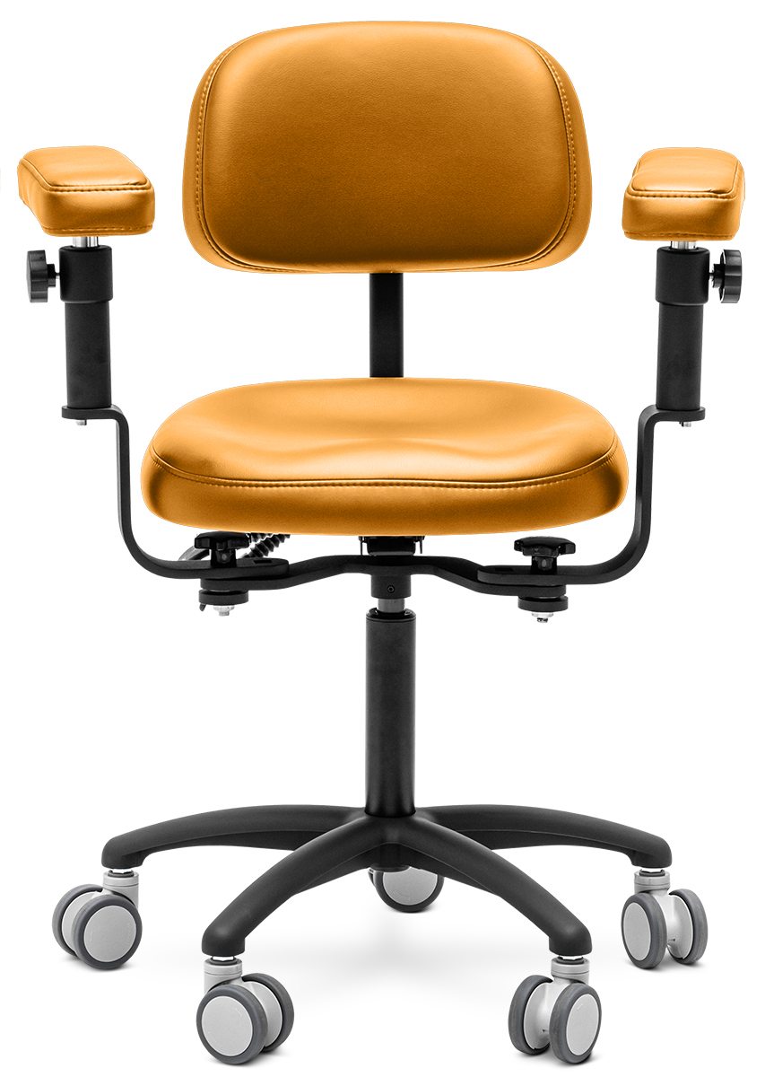 Стул микроскописта Mercury STANDART Black, оранжевый