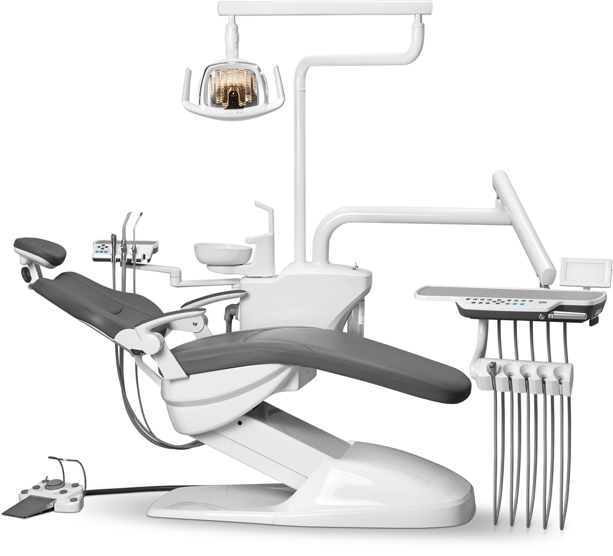 Стоматологическая установка SONZ Z-CHAIR 300 в мягкой обивке, Темно-серый